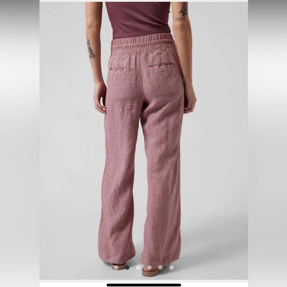 NWT ATHLETA Cabo linen textured wide leg pants - Picture 4 of 4